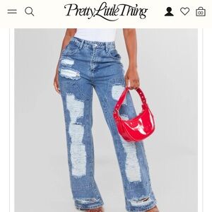 Prettylittlething blue jeans